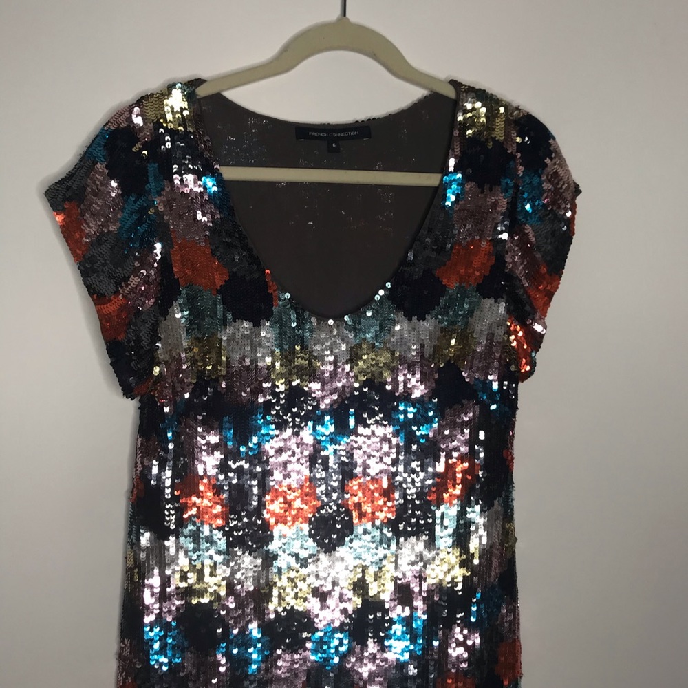 French Connection Multicolor Sequin Midi Dress - image 4